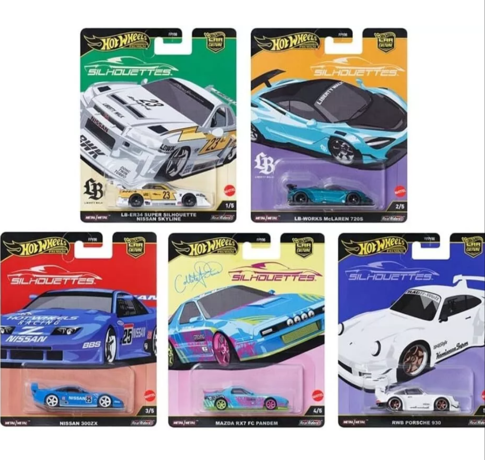 Hot Wheels Silhouettes 2025 G Case set of 5
