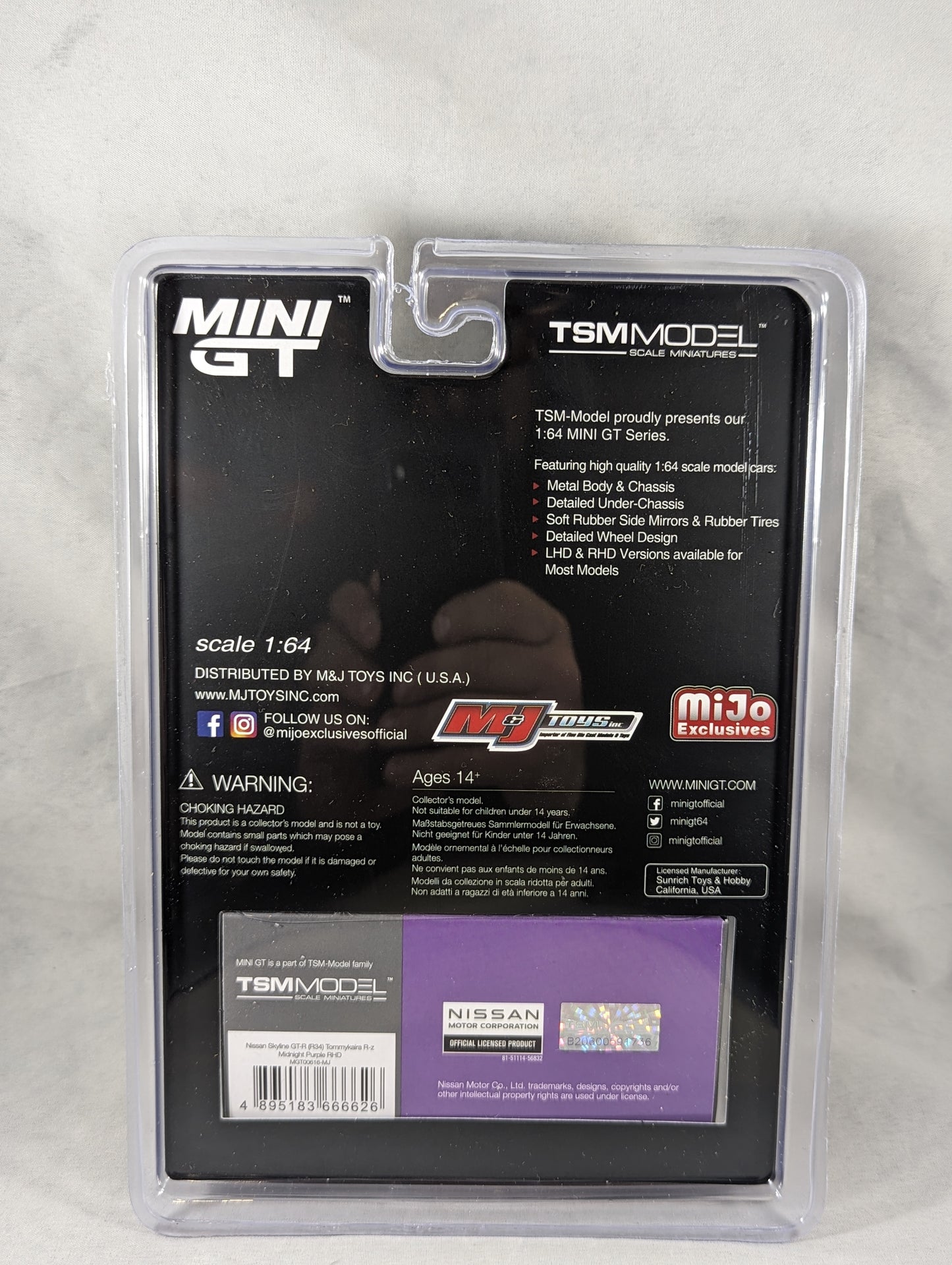 Mini GT Nissan Skyline GT-R R34 Tommykaira R-z Midnight Purple