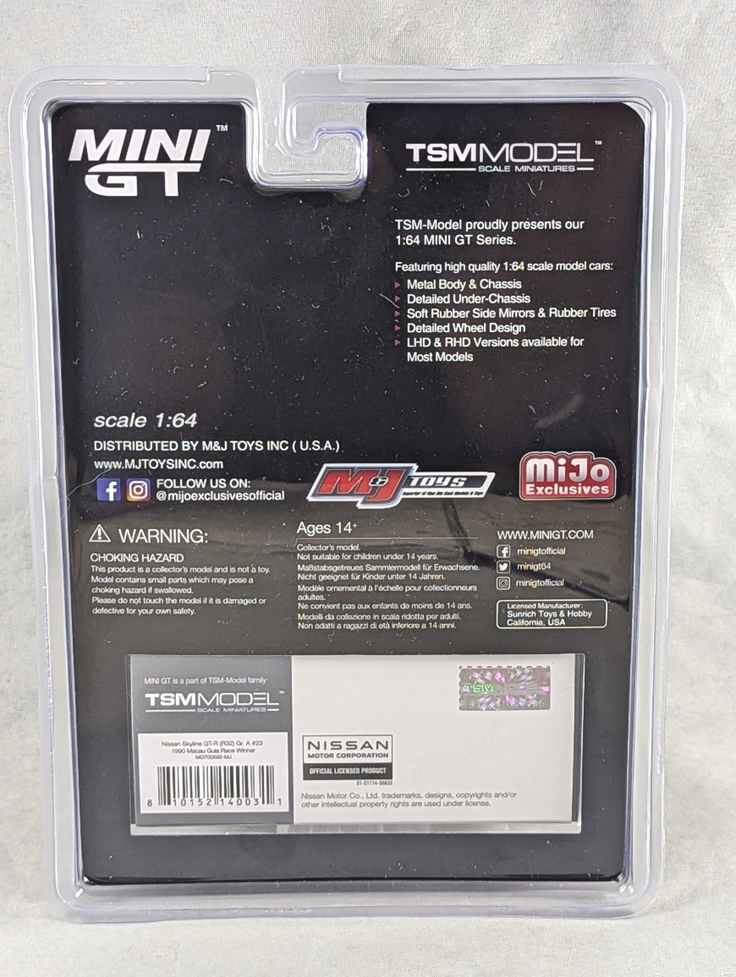 Mini GT Nissan GT-R (R32) Gr. A #23 1990 Macau Guia Race Winner