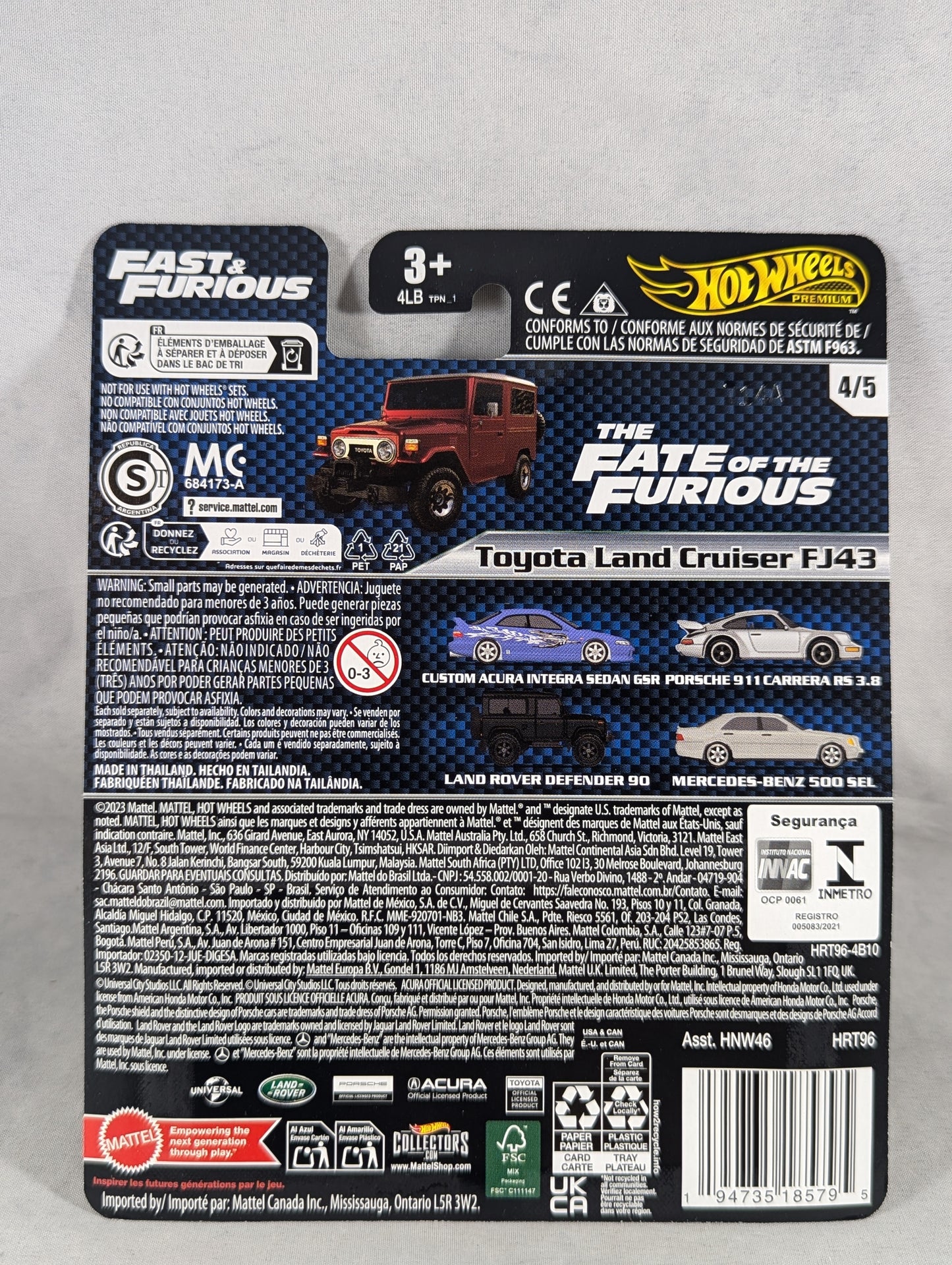 2024 Hot Wheels Premium Fast And Furious / G Case / Set Of Five