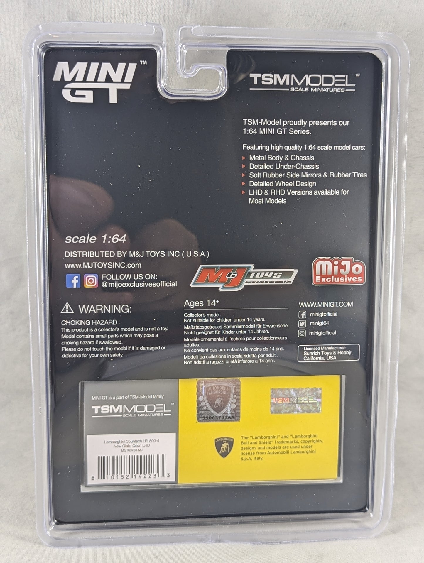 Mini GT Lamborghini Countach LPI 800-4 New Giallo Orion