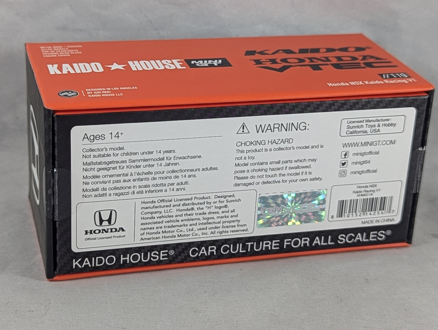 Mini GT Kaido House Honda NSX Racing V1 Sealed