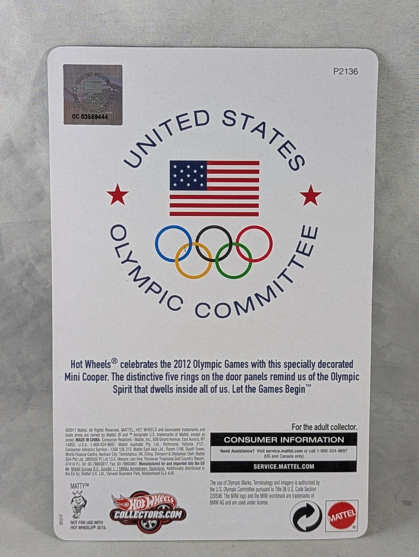 2012 Hot Wheels Olympic Mini Cooper