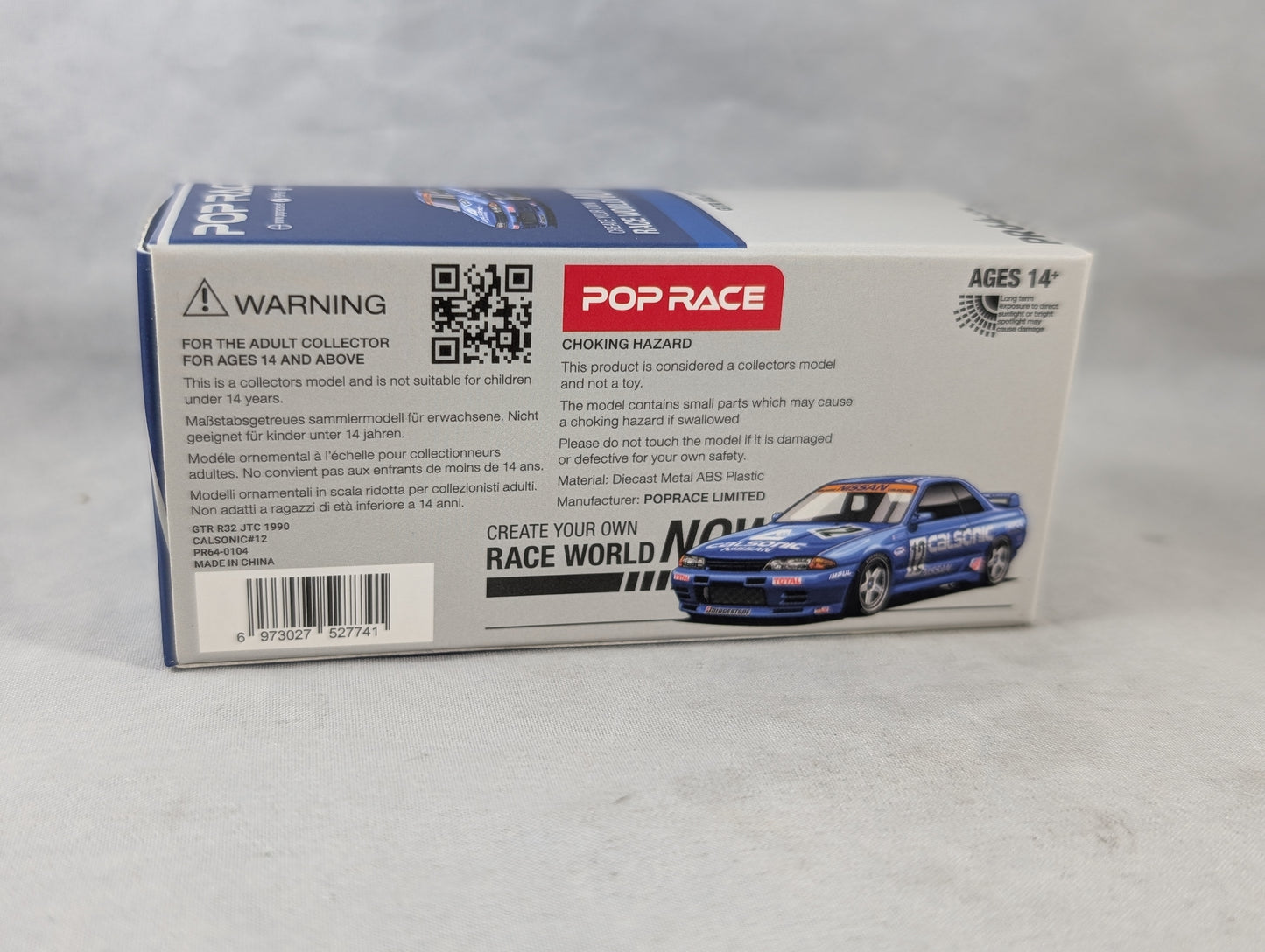 Pop Race Nissan Skyline GTR R32 JTC 1990 PR64-104 Sealed