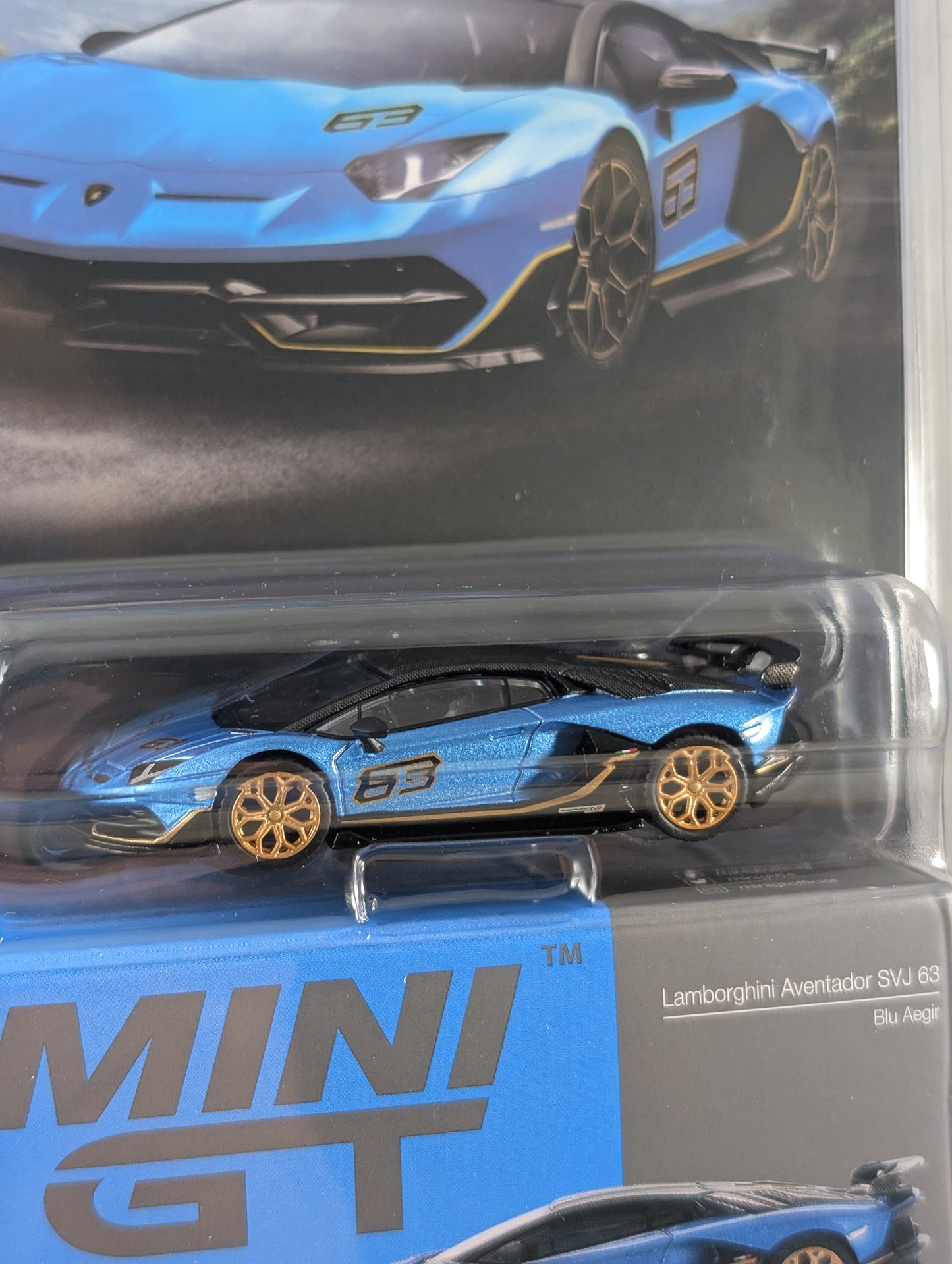 Mini GT Lamborghini Aventador SVJ 63 Blu Aegir