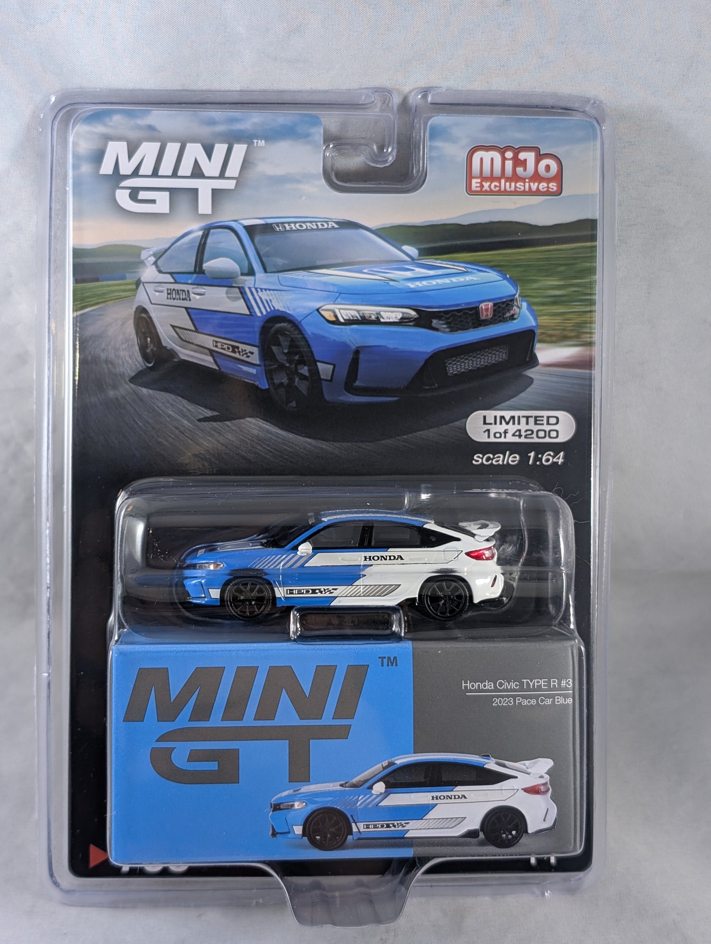 Mini GT Honda Civic Type R #3 2023 Pace Car Blue