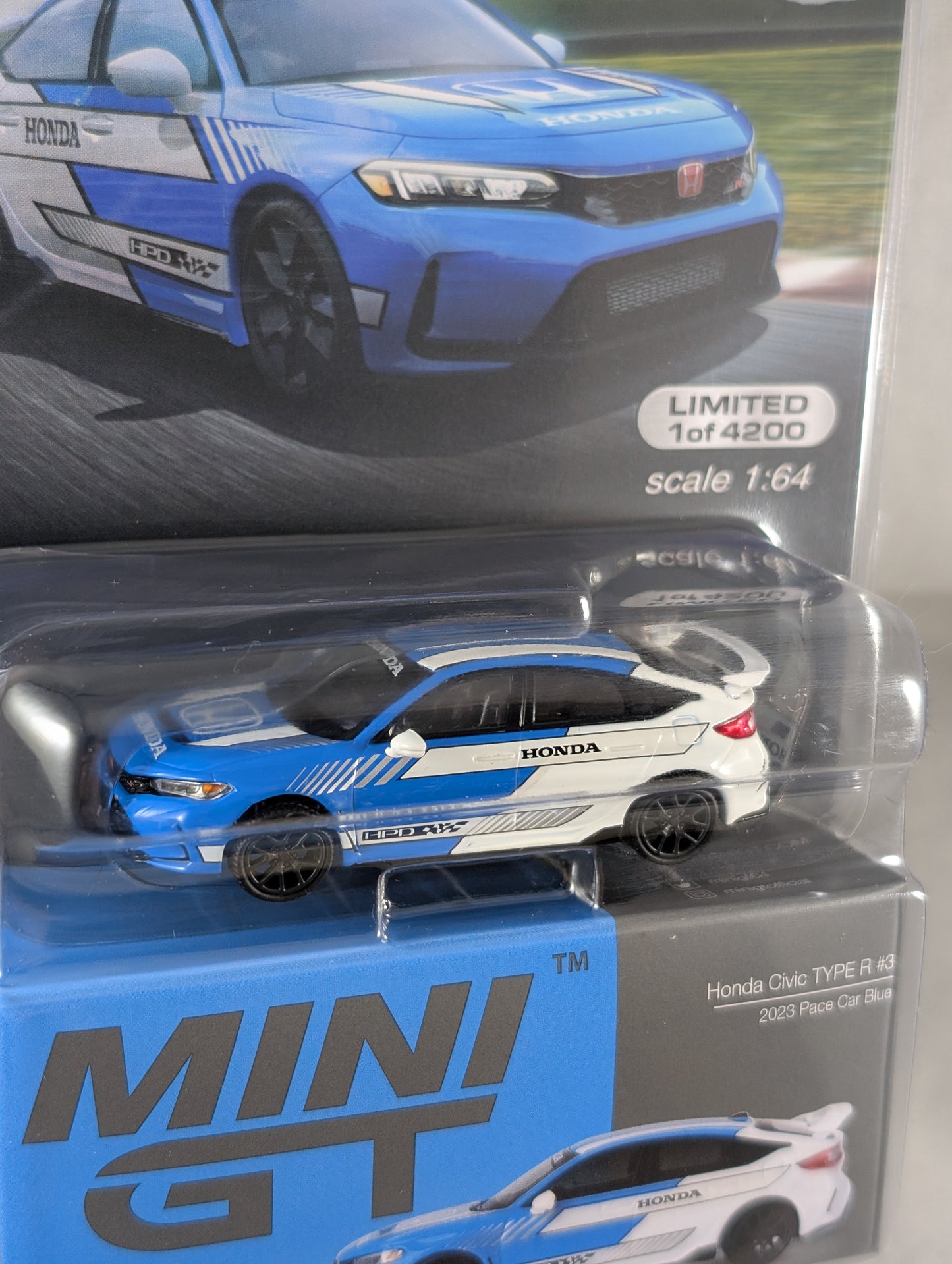 Mini GT Honda Civic Type R #3 2023 Pace Car Blue
