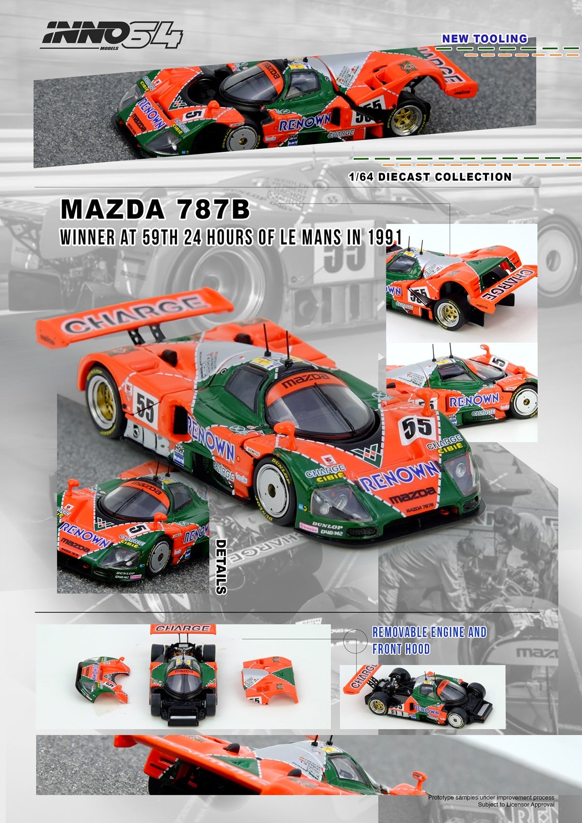 INNO64 1/64 Mazda 787B Winner of 24hr of Le Mans 1991