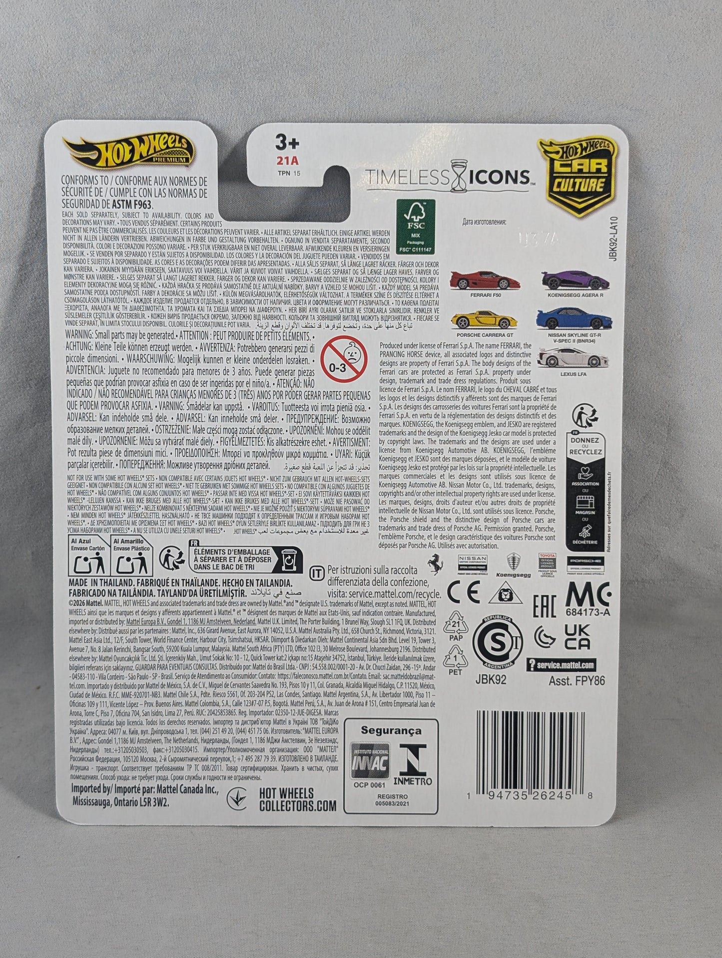 Hot Wheels Timeless Icons Nissan Skyline GTR V-SPEC II BNR34