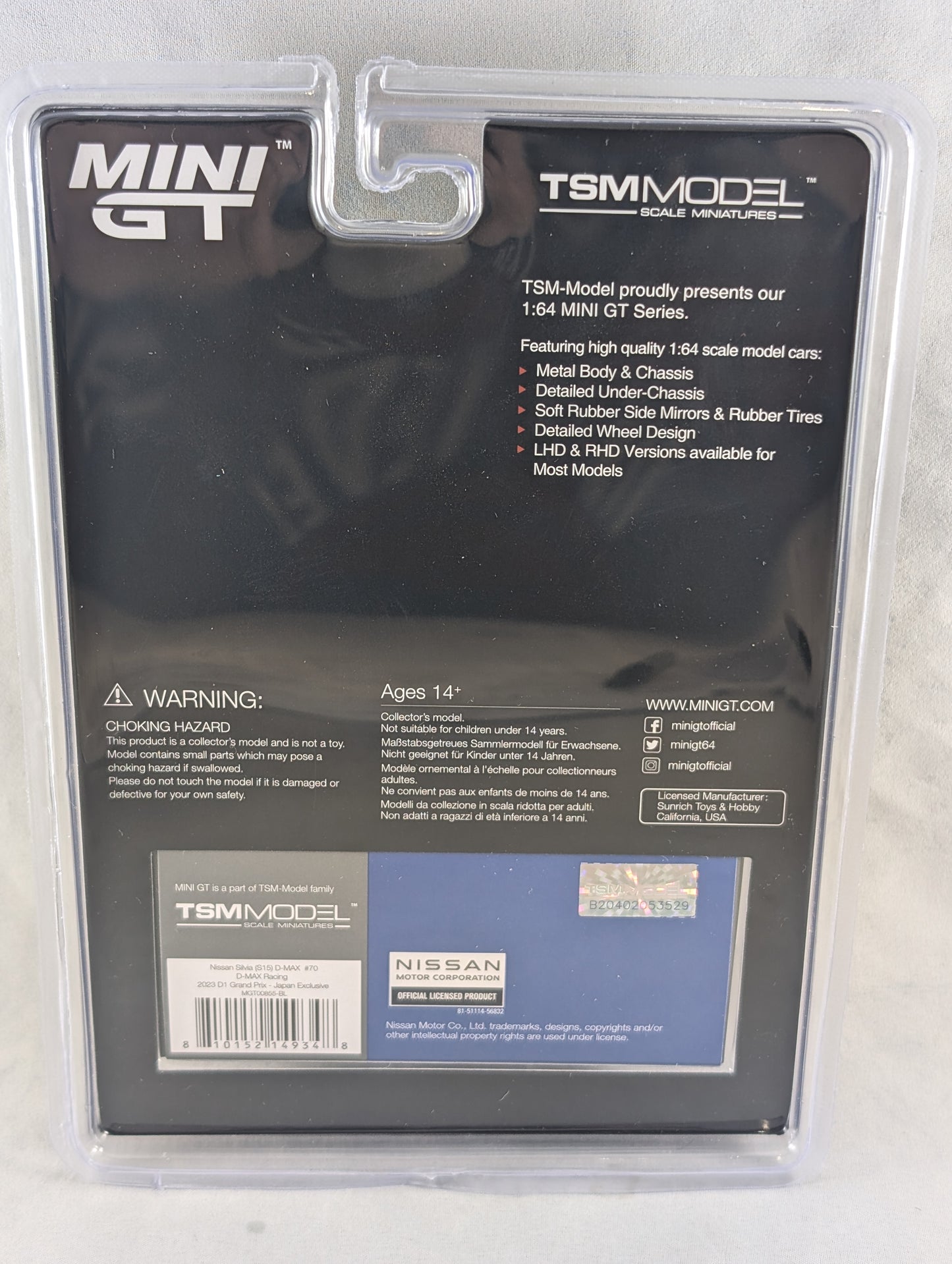 Mini GT Nissan Silvia S15 D-MAX #70 D-MAX Racing 2023 D1 Grand Prix