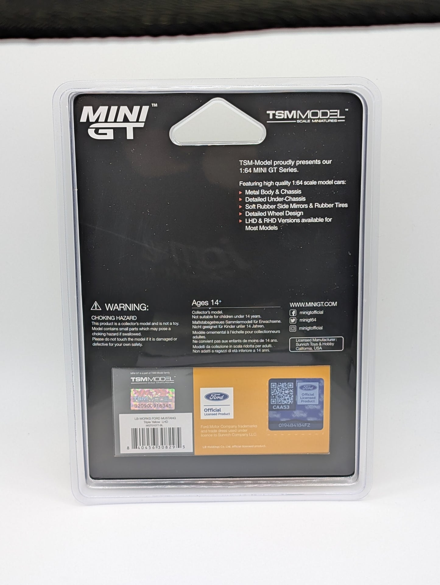 Mini GT Ford Mustang Liberty Walk Triple Yellow