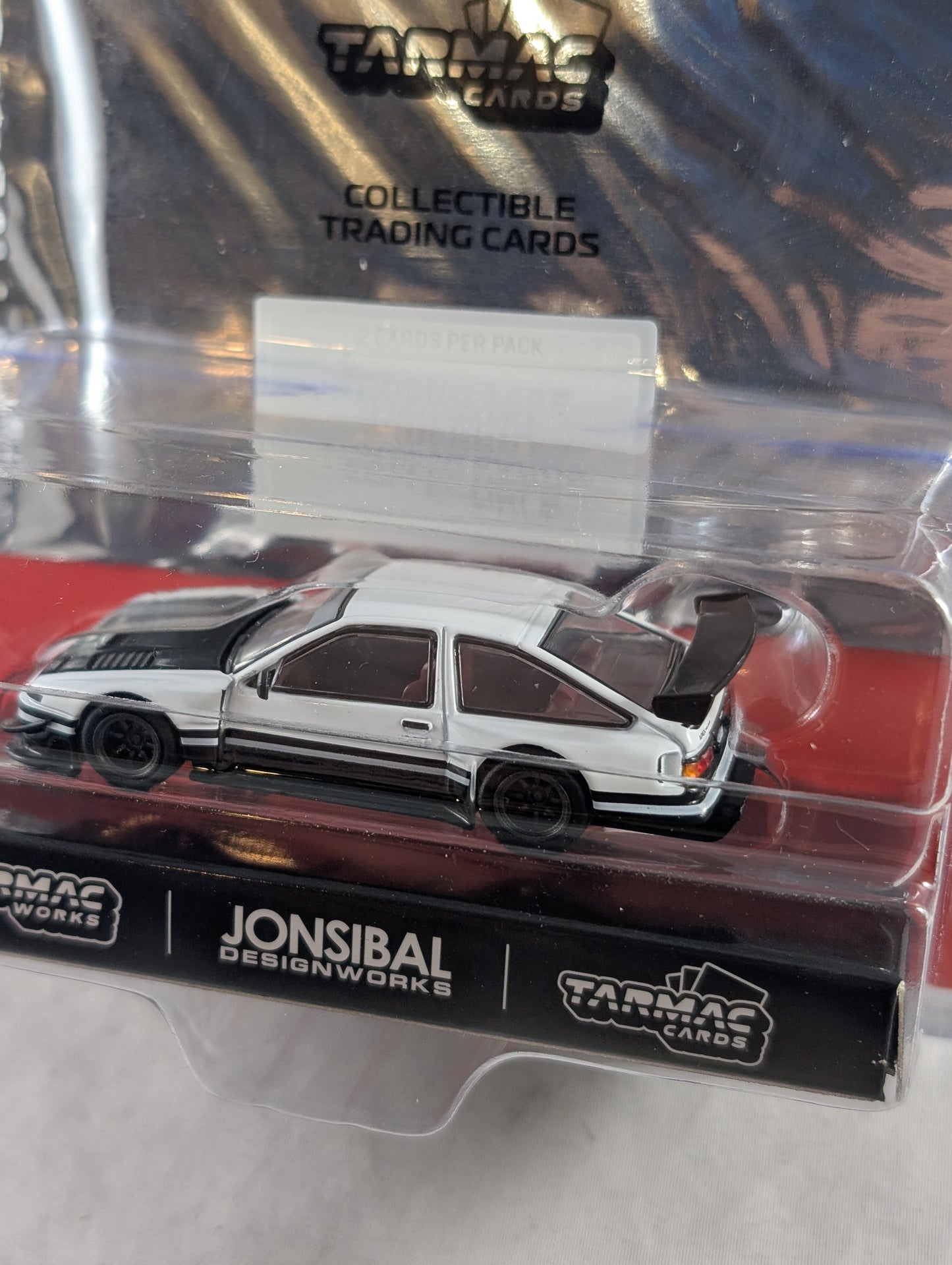 Tarmac Works Toyota Sprinter Trueno AE86 Widebody With Trading Cards Mijo Exclusives