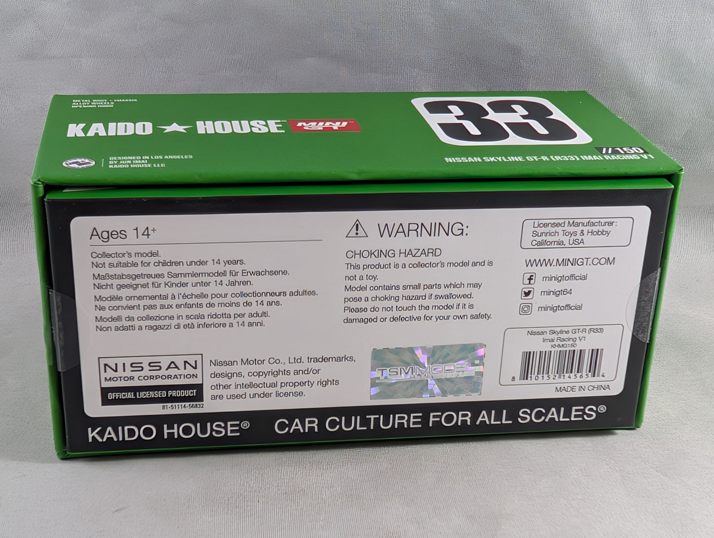 Mini GT Kaido House Nissan Skyline GT-R R33 Imai Racing V1 Sealed
