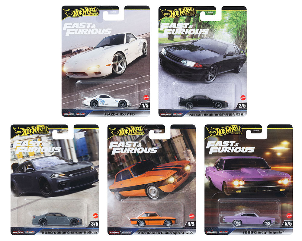 Hot Wheels Fast and Furious 2025 K Case set of 5