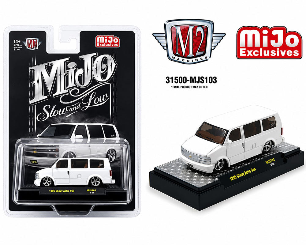 M2 Machines 1/64 1995 Chevy Astro Van Slow and Low White