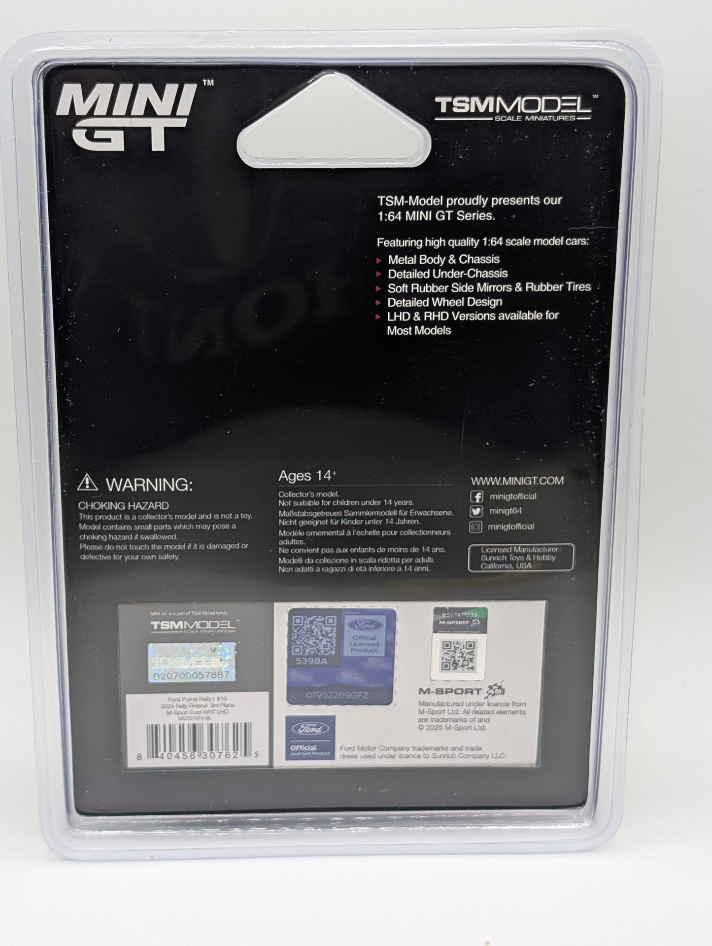 Mini GT Ford Puma Rally1 #16 2024 Rally Finland 3rd place M-Sport Ford WRT Red Bull