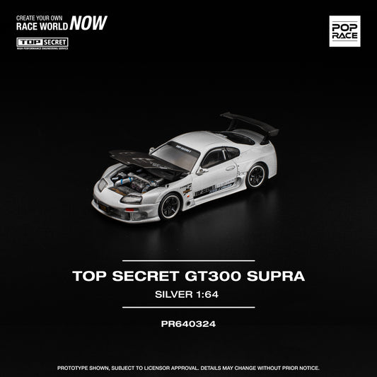 Pop Race 1/64 Top Secret Supra Silver