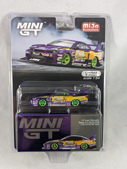 Mini GT Nissan S15 SILVIA LB-Super Silhouette #555 2022 Formula Drift Japan Mijo Exclusive