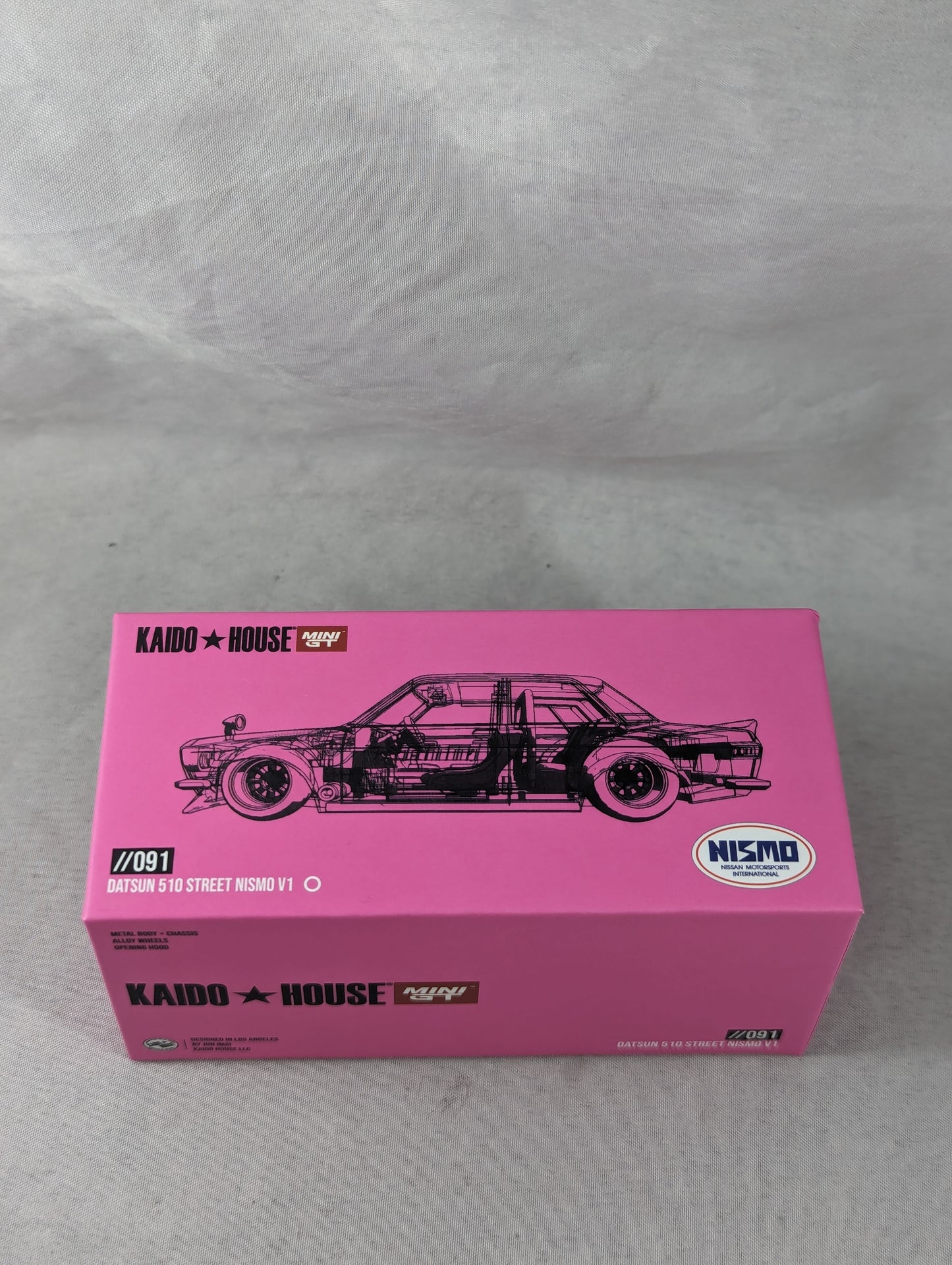 Mini GT Kaido House  Datsun Street 510 Nismo V1 Pink, Sealed box