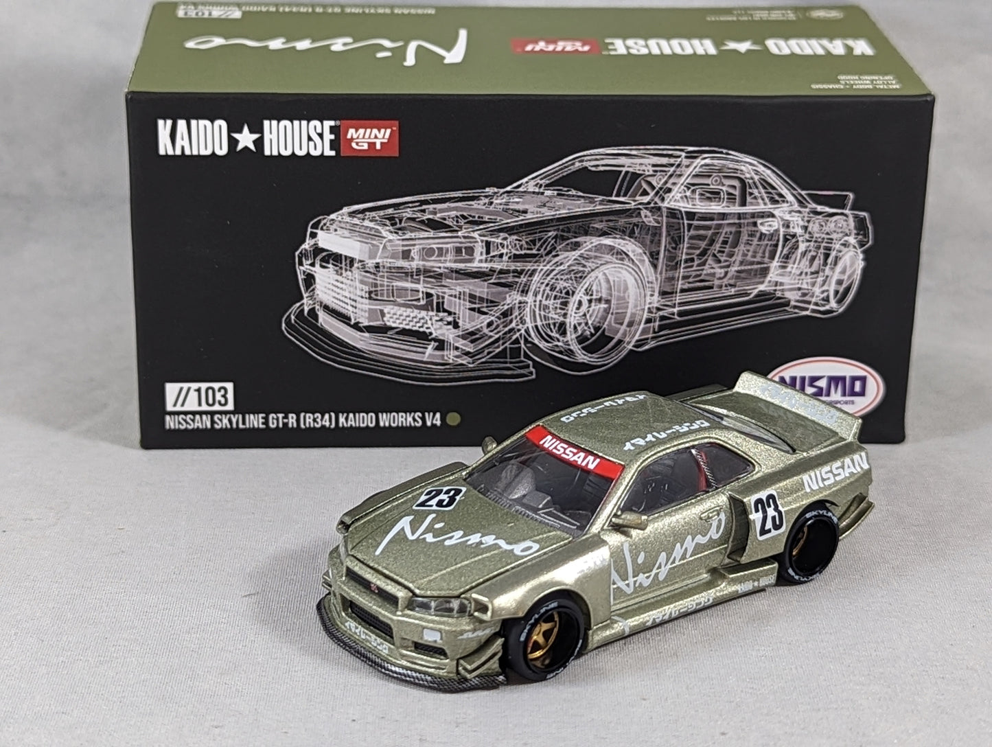 Kaido House Mini GT Nissan GT-R (R34) Kaido Works V4 Green #103