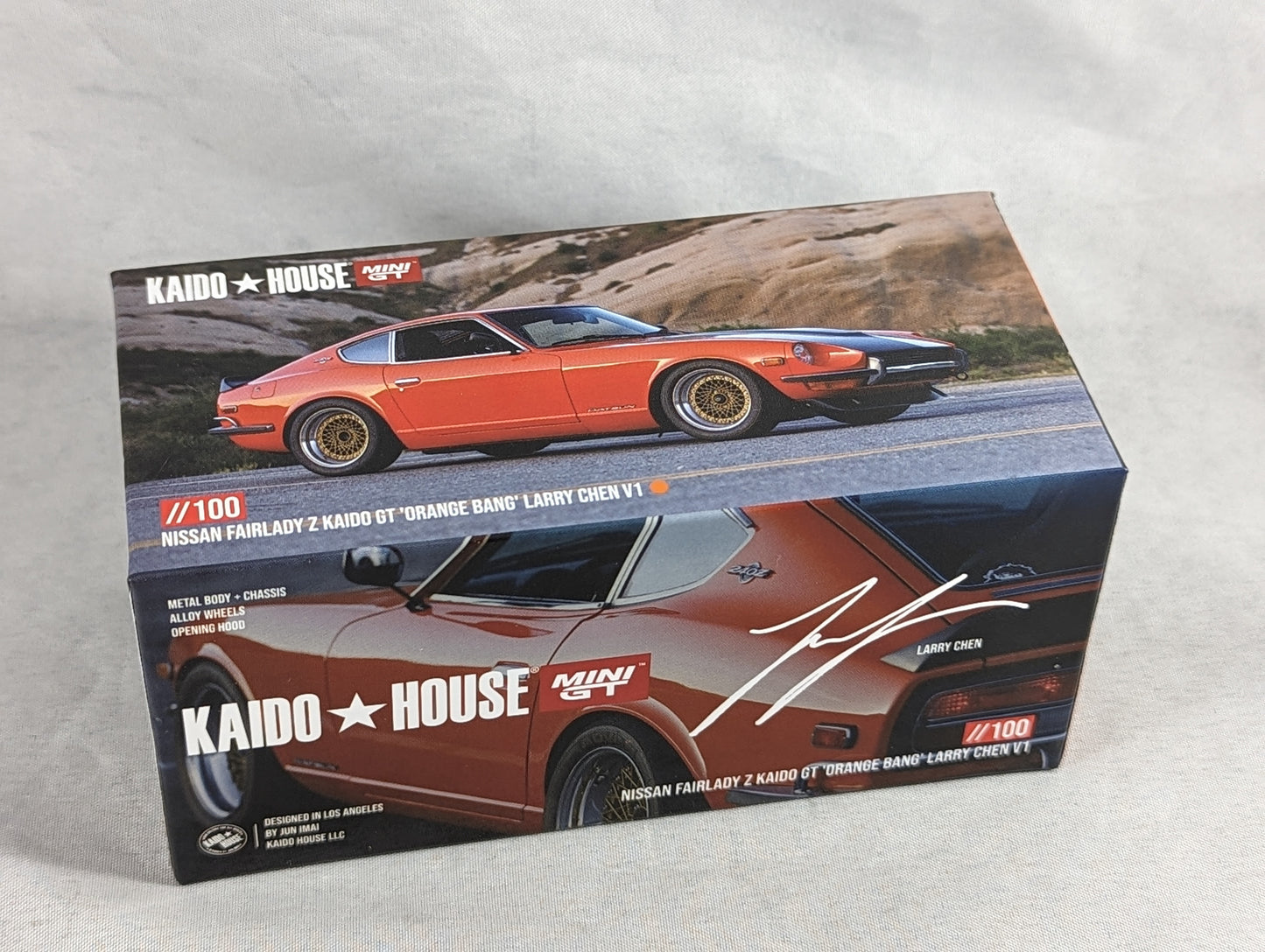 Kaido House Mini GT Nissan Fairlady Z 'Orange bang' Larry Chen V1 #100 Sealed