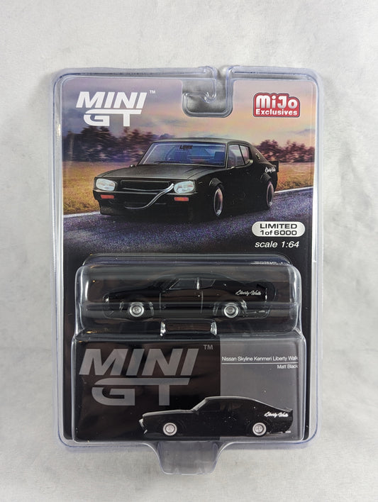 Mini GT Nissan Skyline Kenmeri Liberty Walk Matt Black Mijo Exclusive