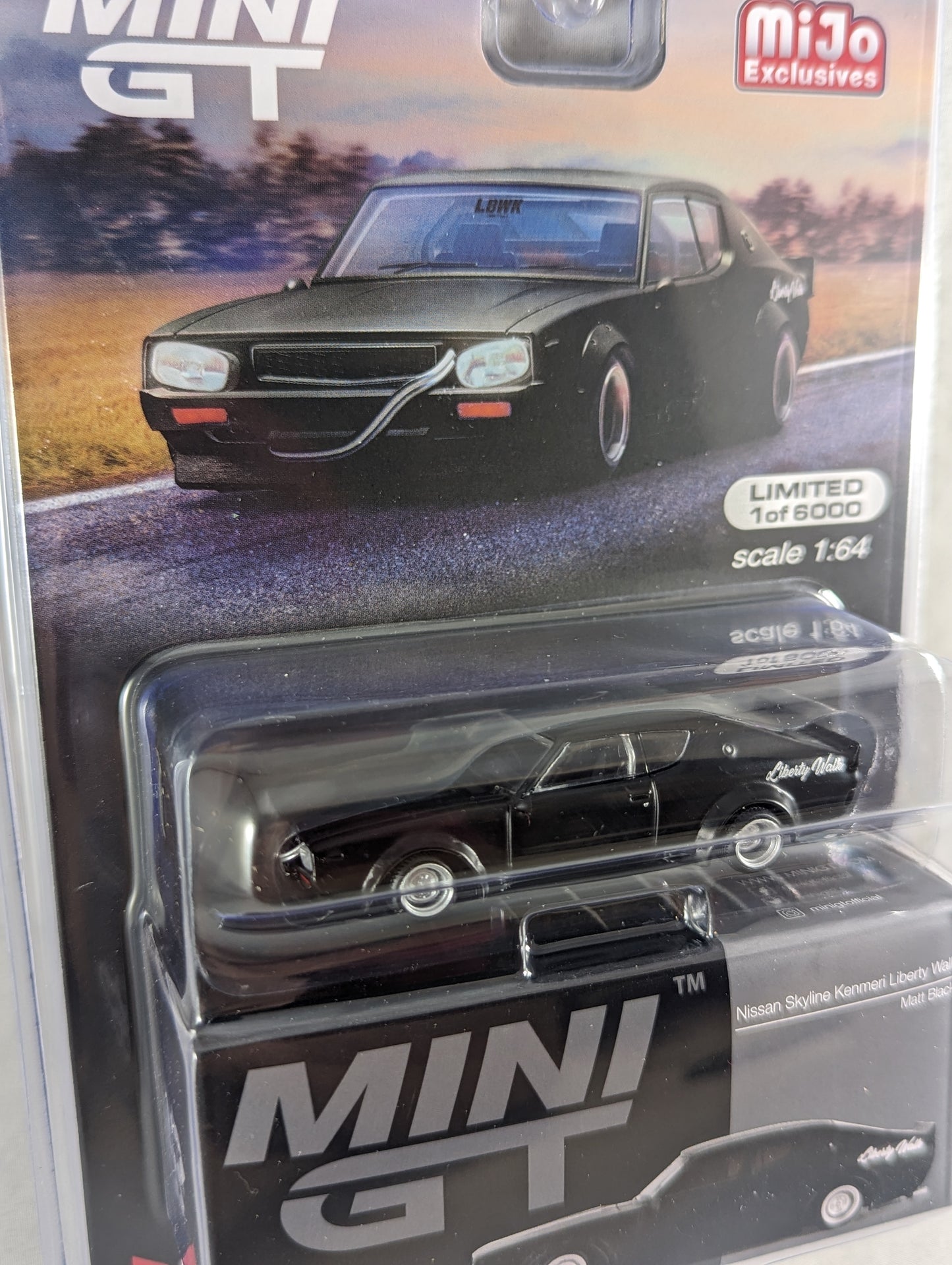 Mini GT Nissan Skyline Kenmeri Liberty Walk Matt Black Mijo Exclusive