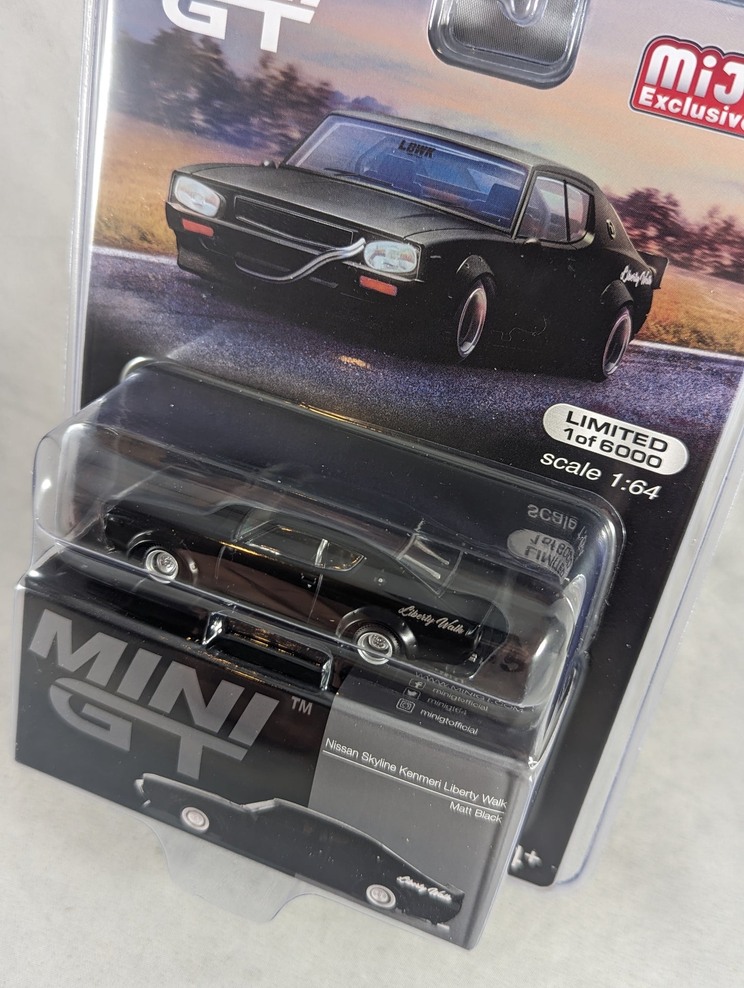 Mini GT Nissan Skyline Kenmeri Liberty Walk Matt Black Mijo Exclusive