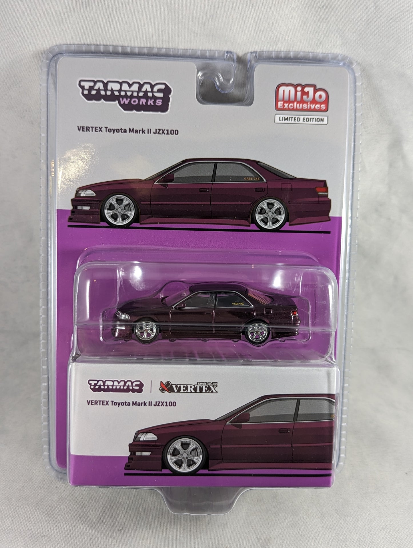 Tarmac Works VERTEX Toyota Mark II JZX100  MiJo Exclusives Purple