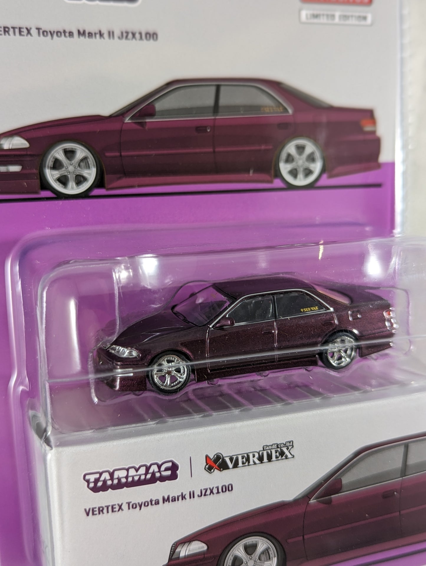 Tarmac Works VERTEX Toyota Mark II JZX100  MiJo Exclusives Purple