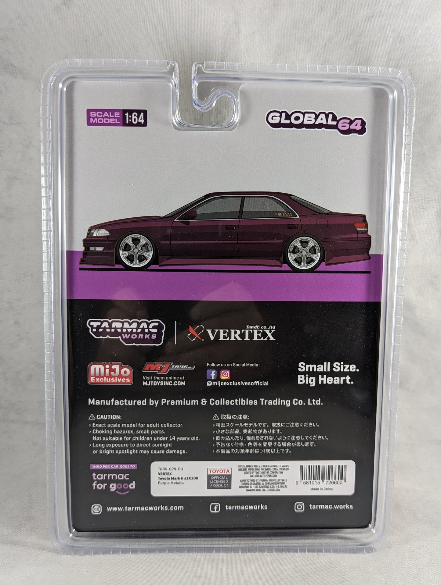 Tarmac Works VERTEX Toyota Mark II JZX100  MiJo Exclusives Purple