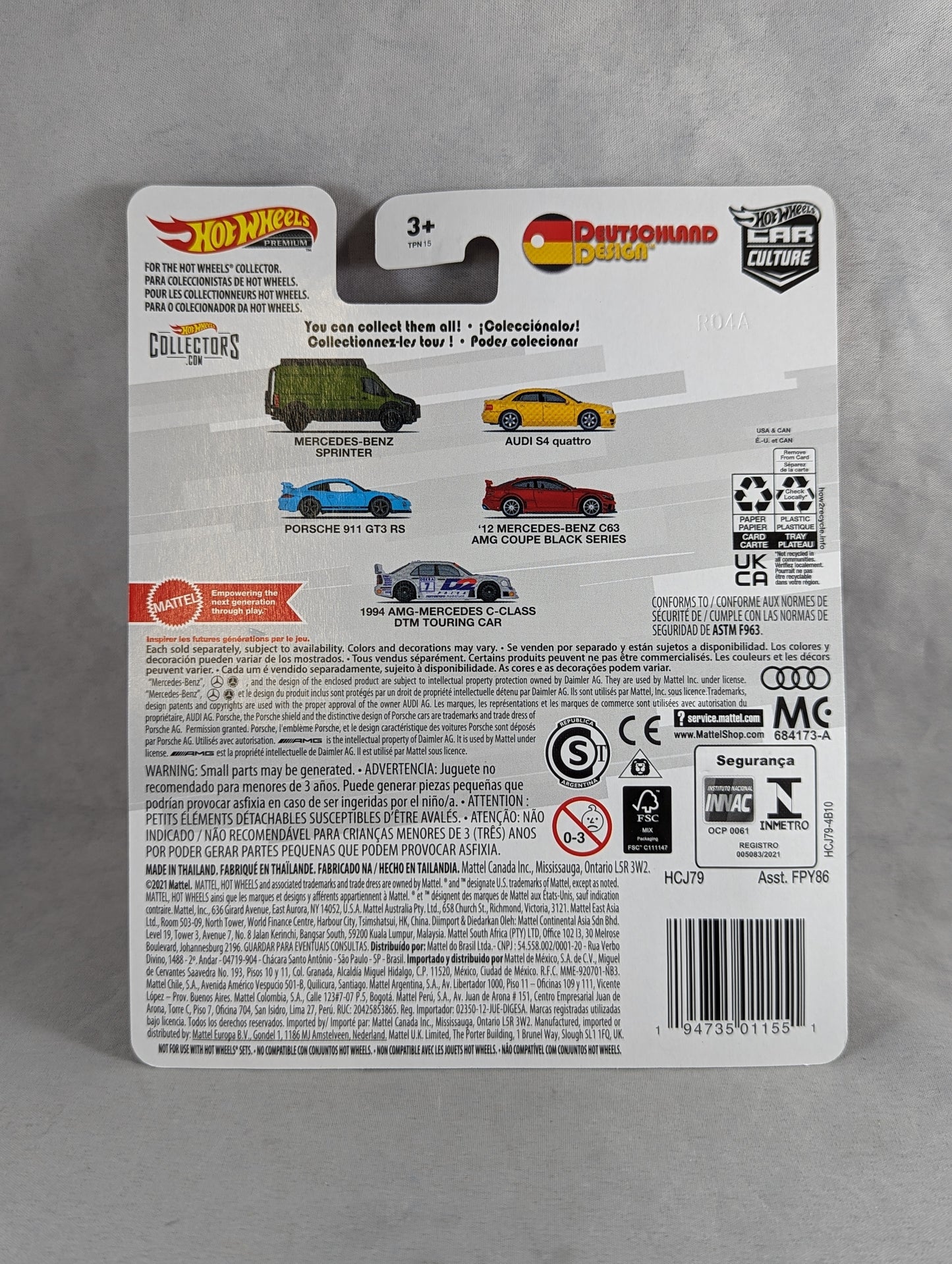 Hot Wheels '12 Mercedes-Benz C63 AMG Coupe Black Series Deutschland Design