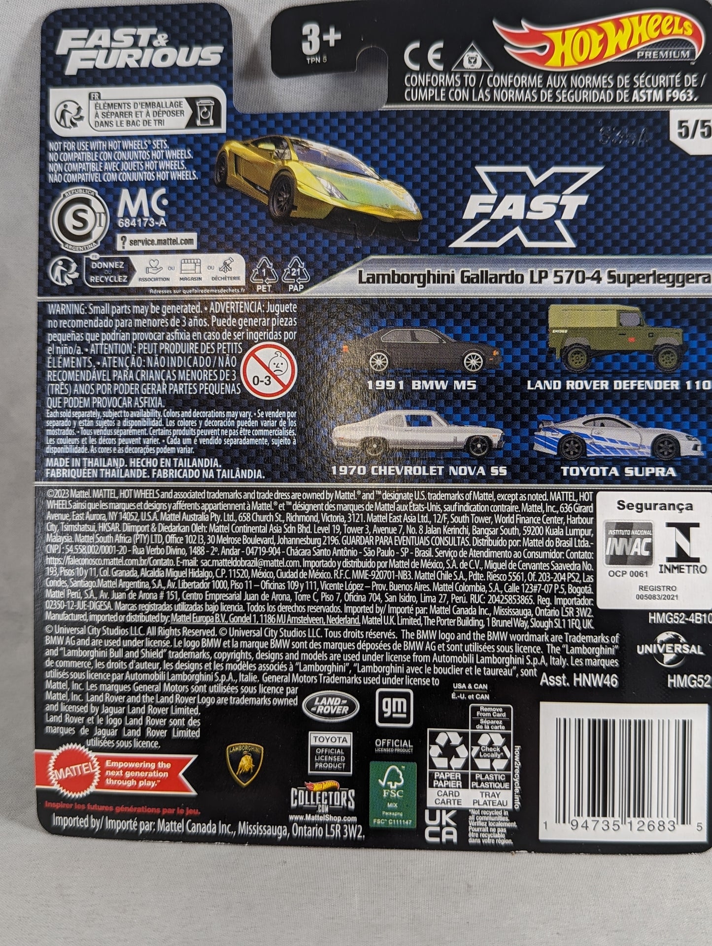 Hot Wheels Lamborghini Gallardo LP 570-4 Superleggera Fast and Furious