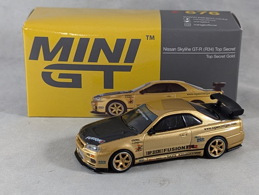 Mini GT Nissan Skyline GT-R (R34) Top Secret Gold