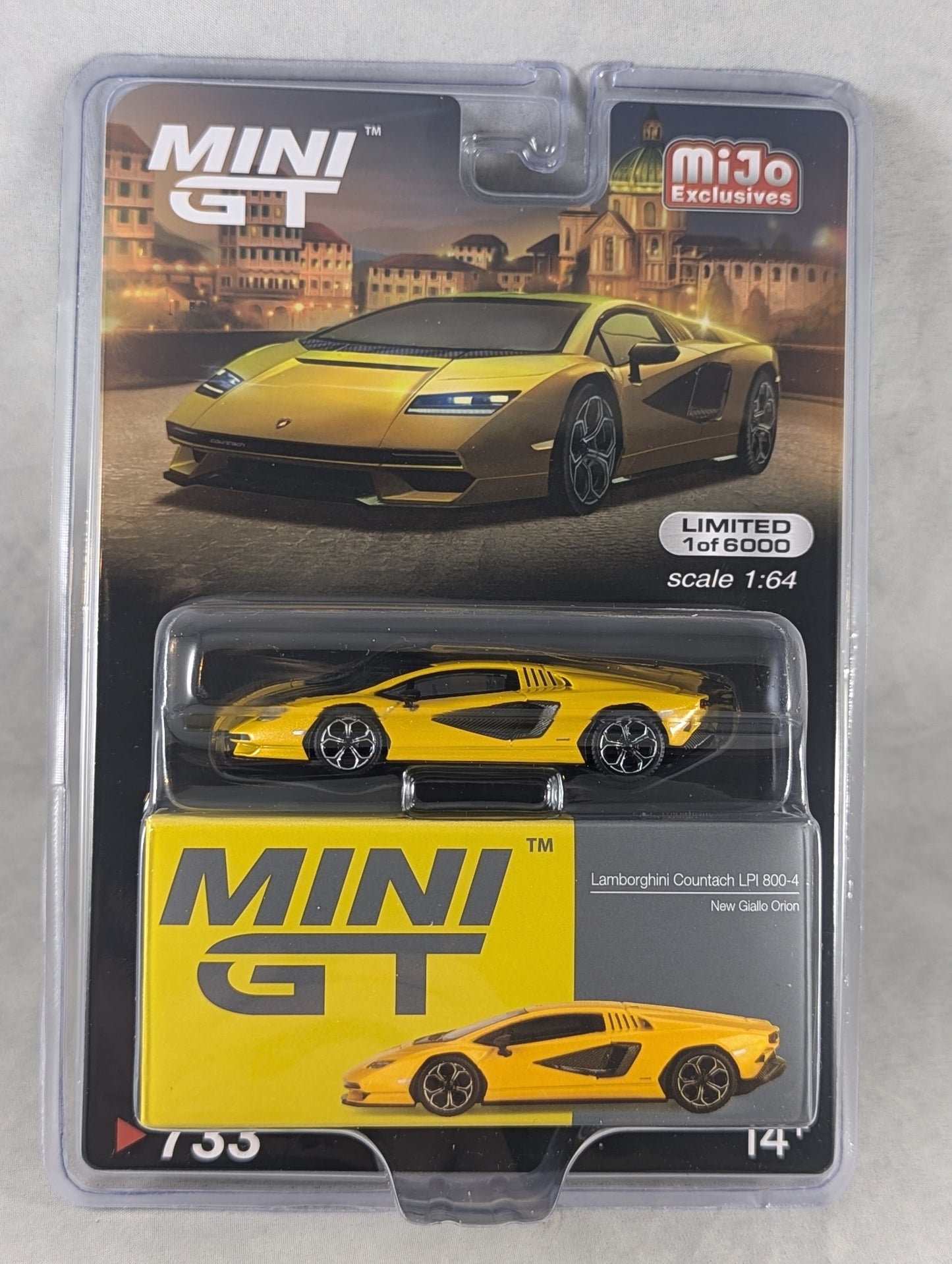 Mini GT  Lamborghini Countach LPI 800-4 New Giallo Orion