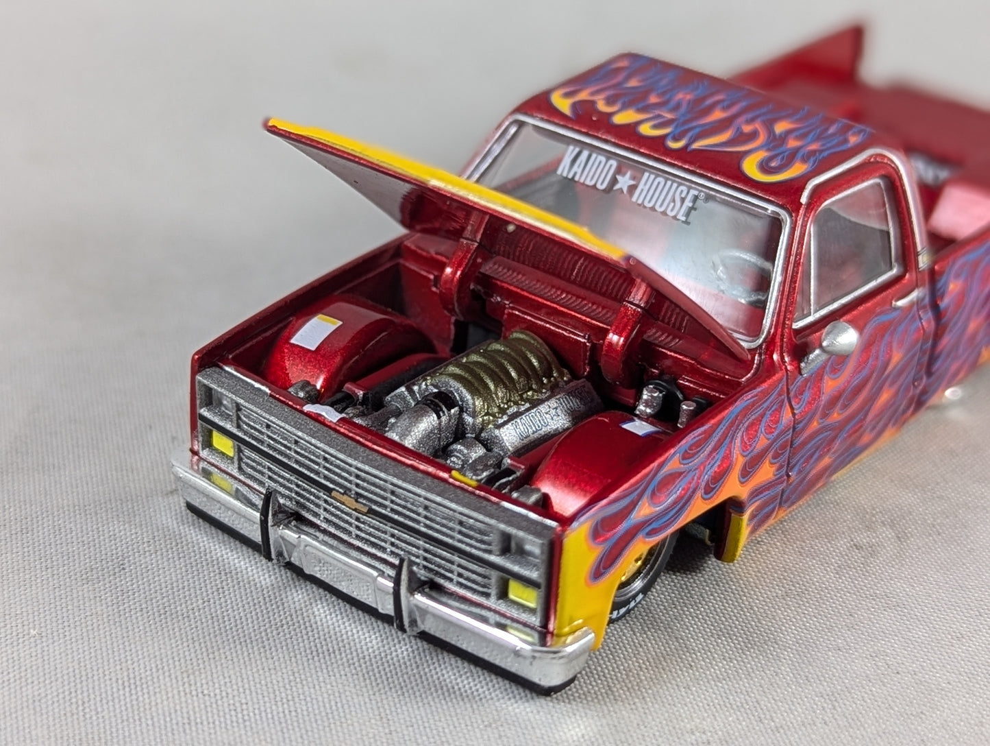 Mini GT Kaido House Chevy Silverado Dually On Fire V1 Sealed