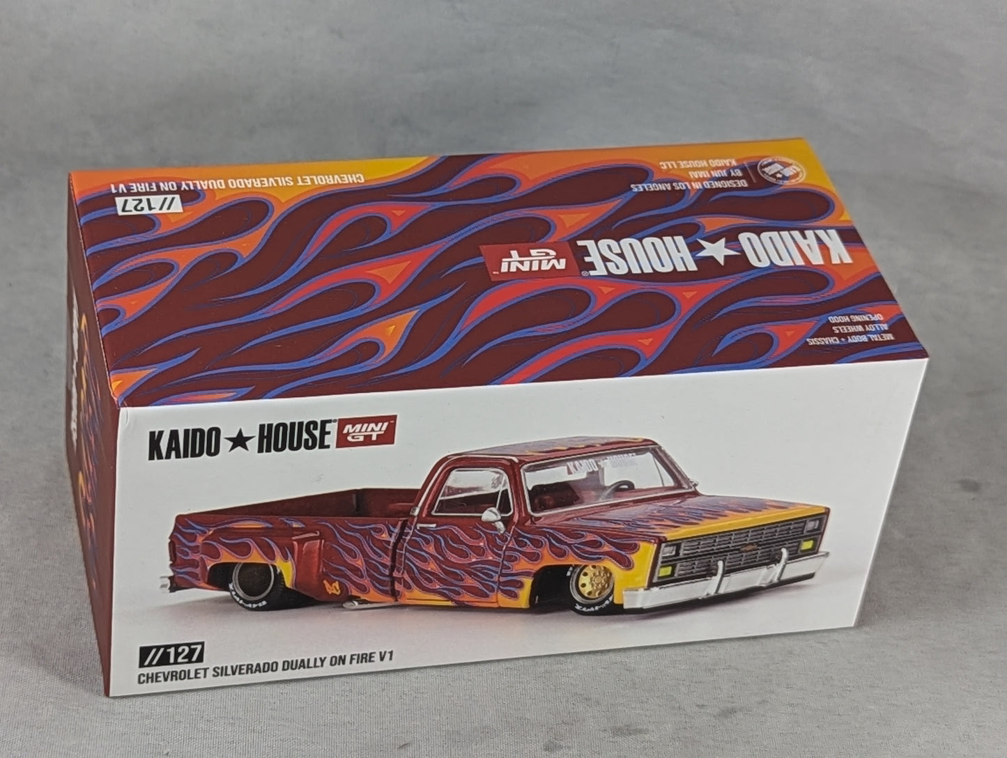 Mini GT Kaido House Chevy Silverado Dually On Fire V1 Sealed