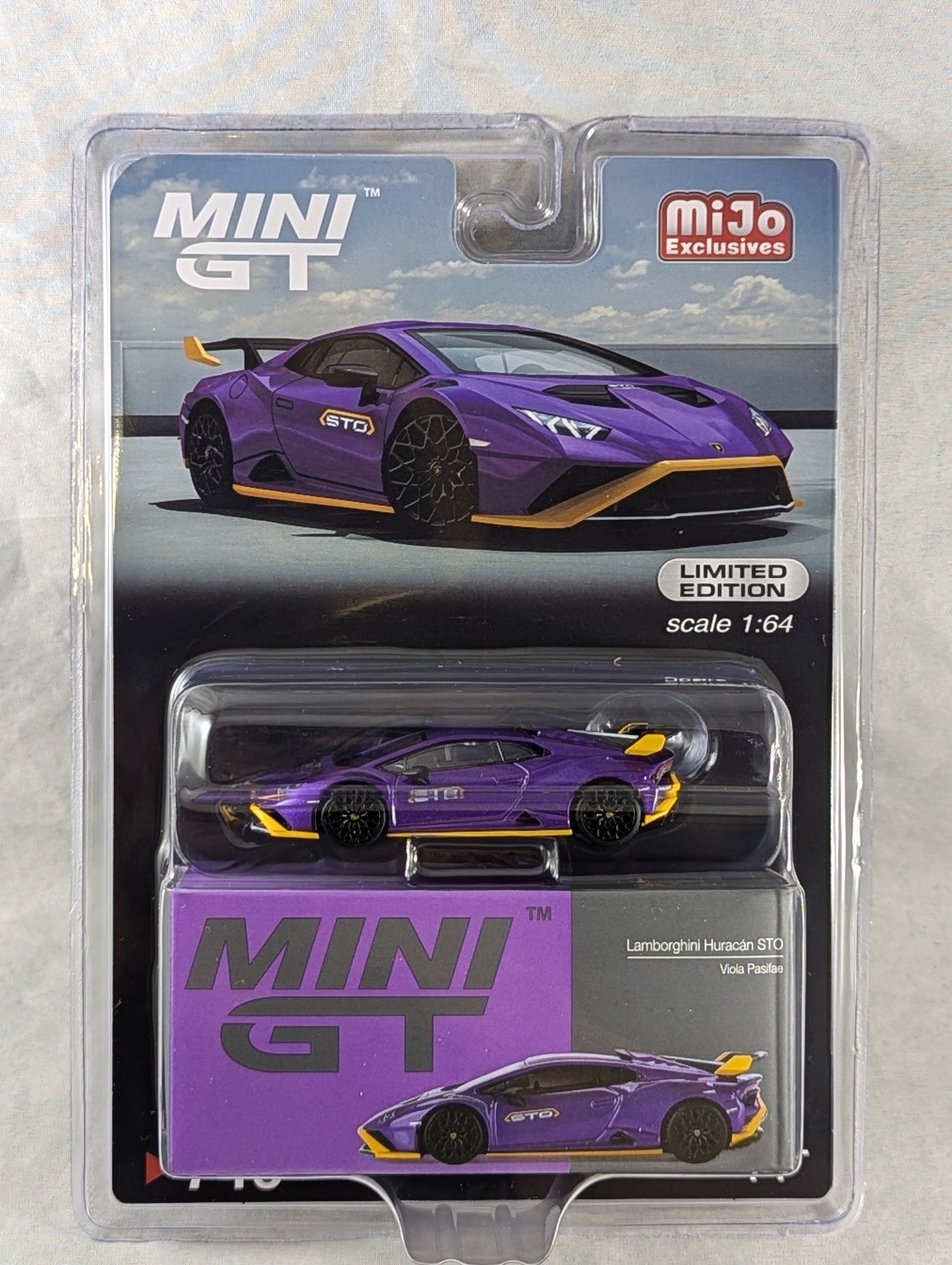 Mini GT Lamborghini Huracan STO Viola Pasifae Mijo Exclusives