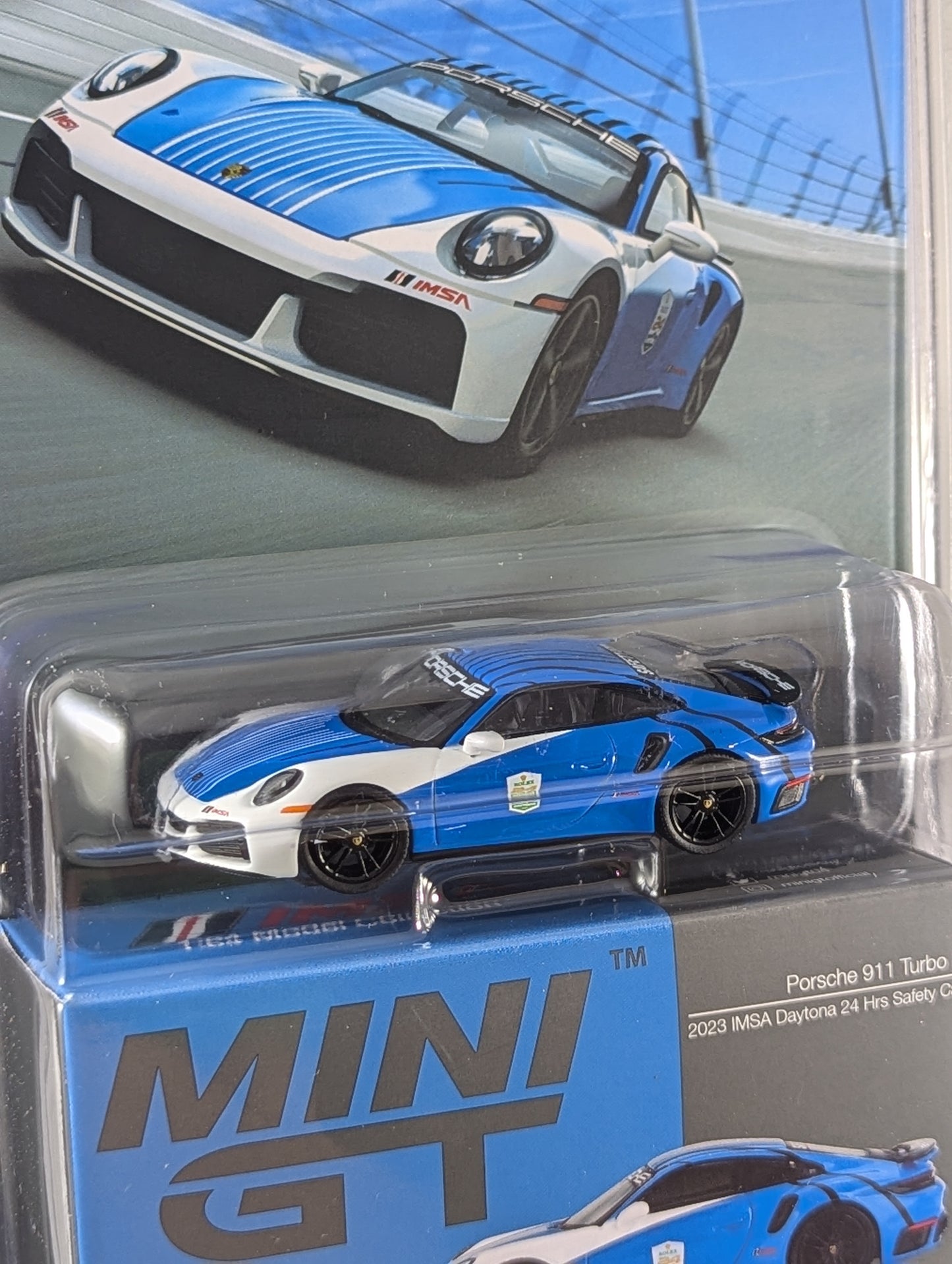 Mini GT Porsche 911 Turbo S 2023 IMSA Daytona 24 Hrs Safety Car Mijo Exclusives