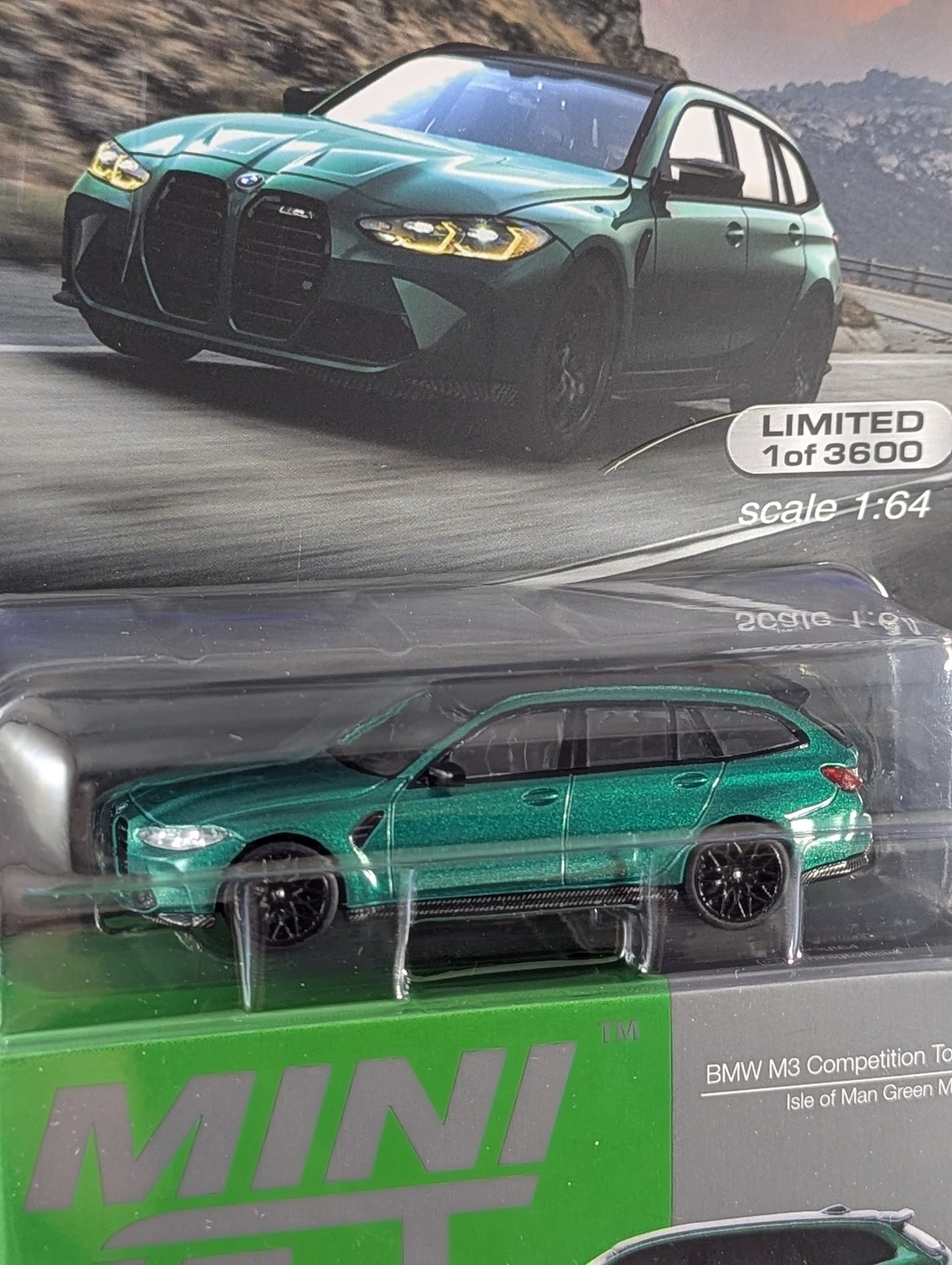 Mini GT BMW M3 Competition Isle Of Man Green Metallic Mijo Exclusive