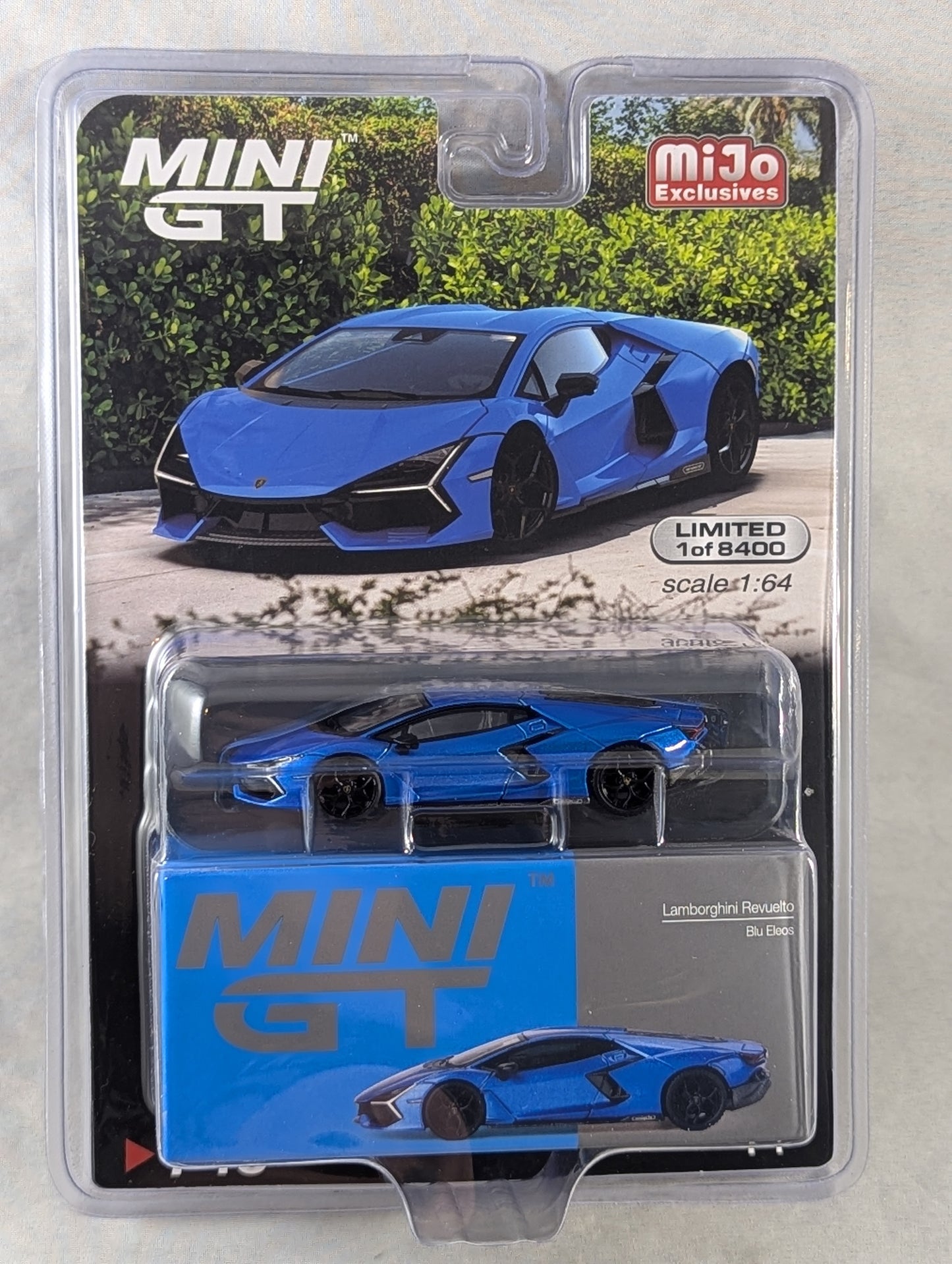 Mini GT Lamborghini Revuelto Blue Eleos Mijo Exclusive