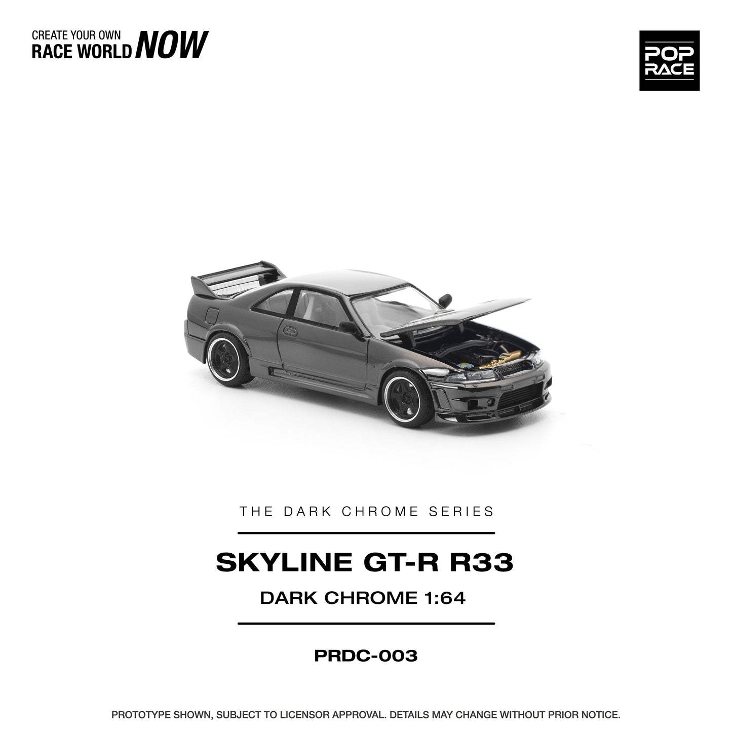 Pop Race Skyline GTR R33 Dark Chrome Sealed