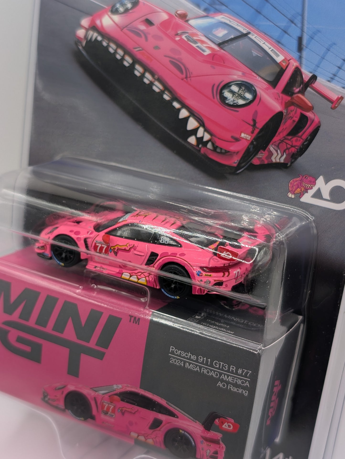 Mini GT Porsche 911 GT3 R #77 2024 IMSA Road America AO Racing