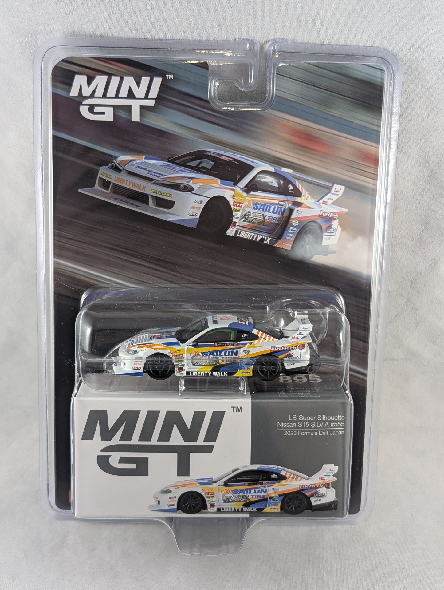 Mini GT Nissan S15 Silvia #555 Liberty Walk Super Silhouette 2023 formula drift Japan