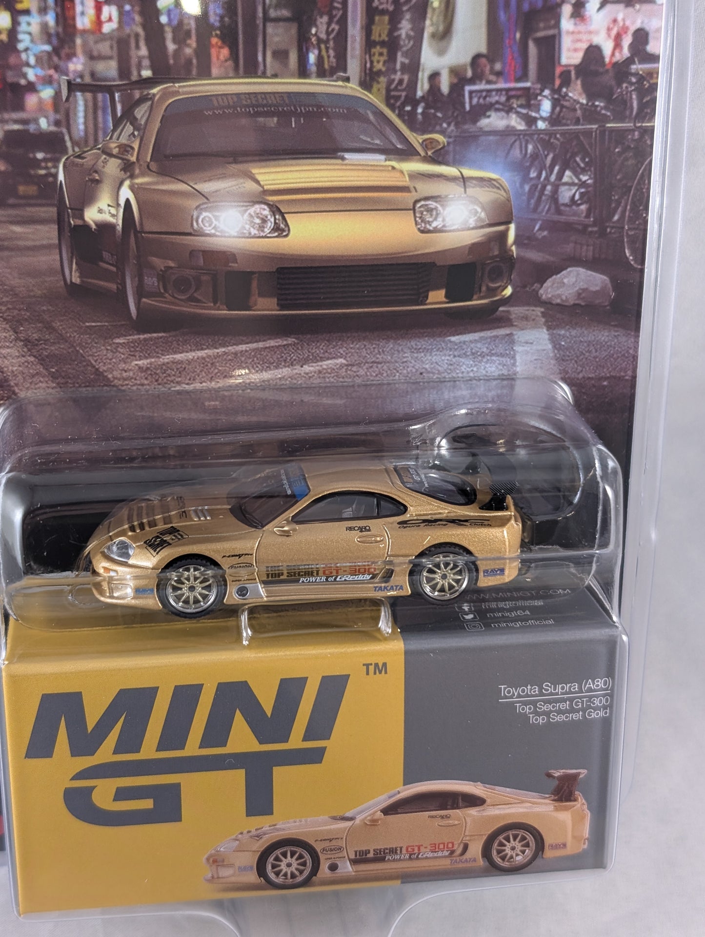 Mini GT Toyota Supra top secret GT 300 Gold