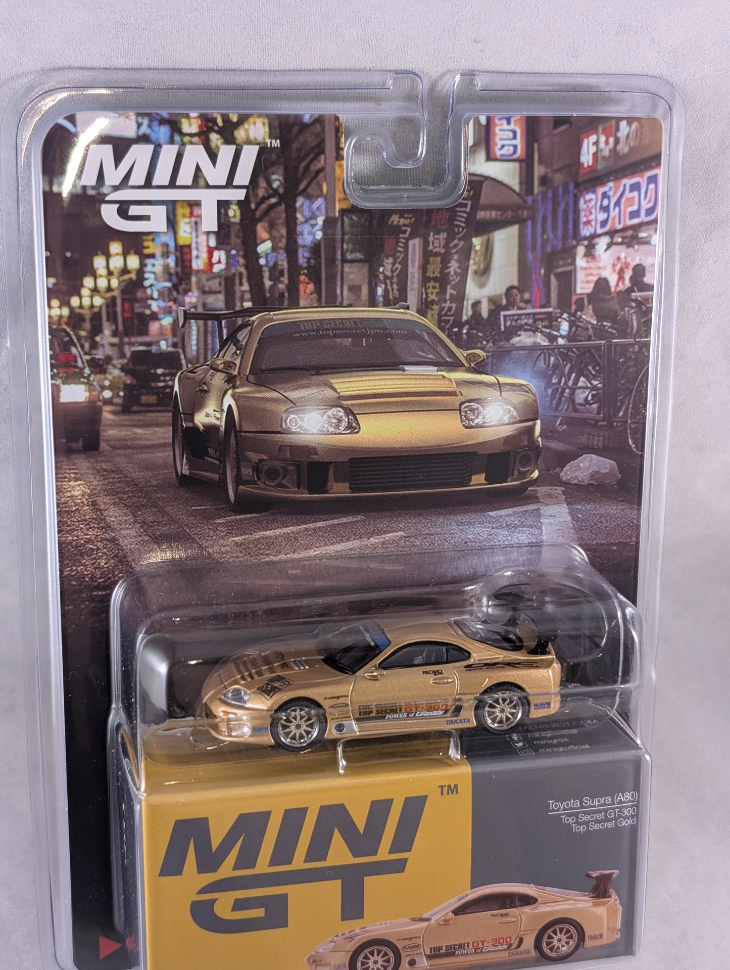 Mini GT Toyota Supra top secret GT 300 Gold