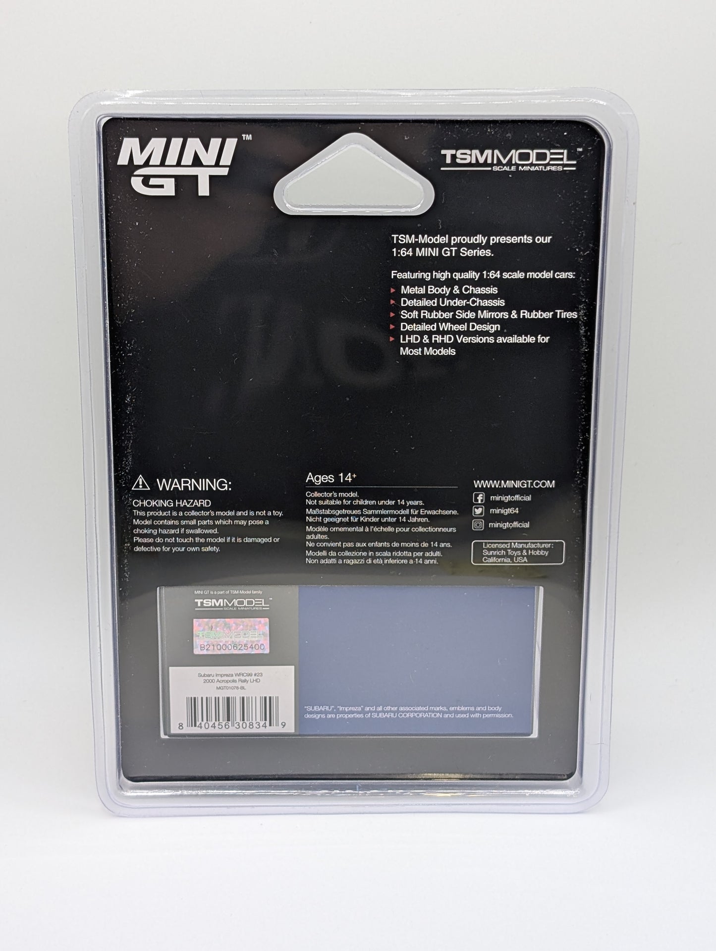 Mini GT Subaru Impreza WRC99 #23 2000 Acropolis Rally