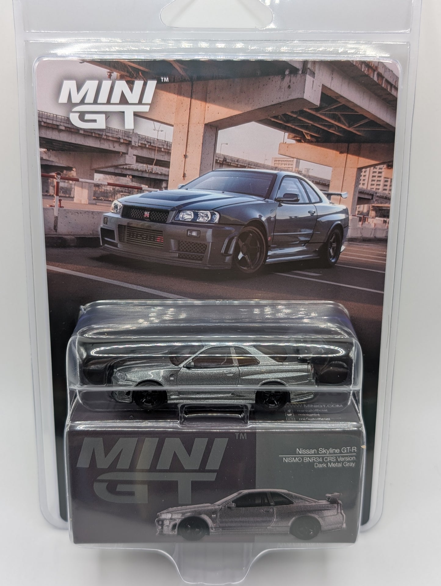 Mini GT Nissan Skyline GTR Nismo BNR34 CRS Version Dark Metal Gray