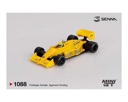 Mini GT 1:64 Lotus 99T #12 Ayrton Senna 1987 Monaco Grand Prix Winner – Limited Edition