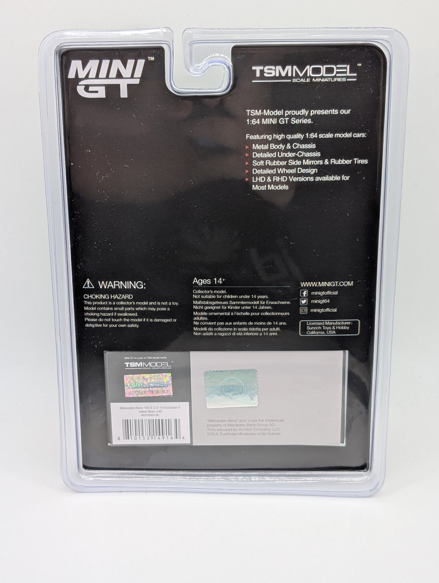 Mini GT Mercedes Benz 190E 2.6-16 Evolution II